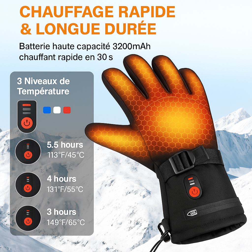 Gant chauffant - touché tactile