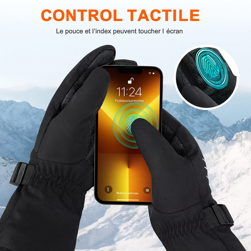 Gant chauffant - touché tactile