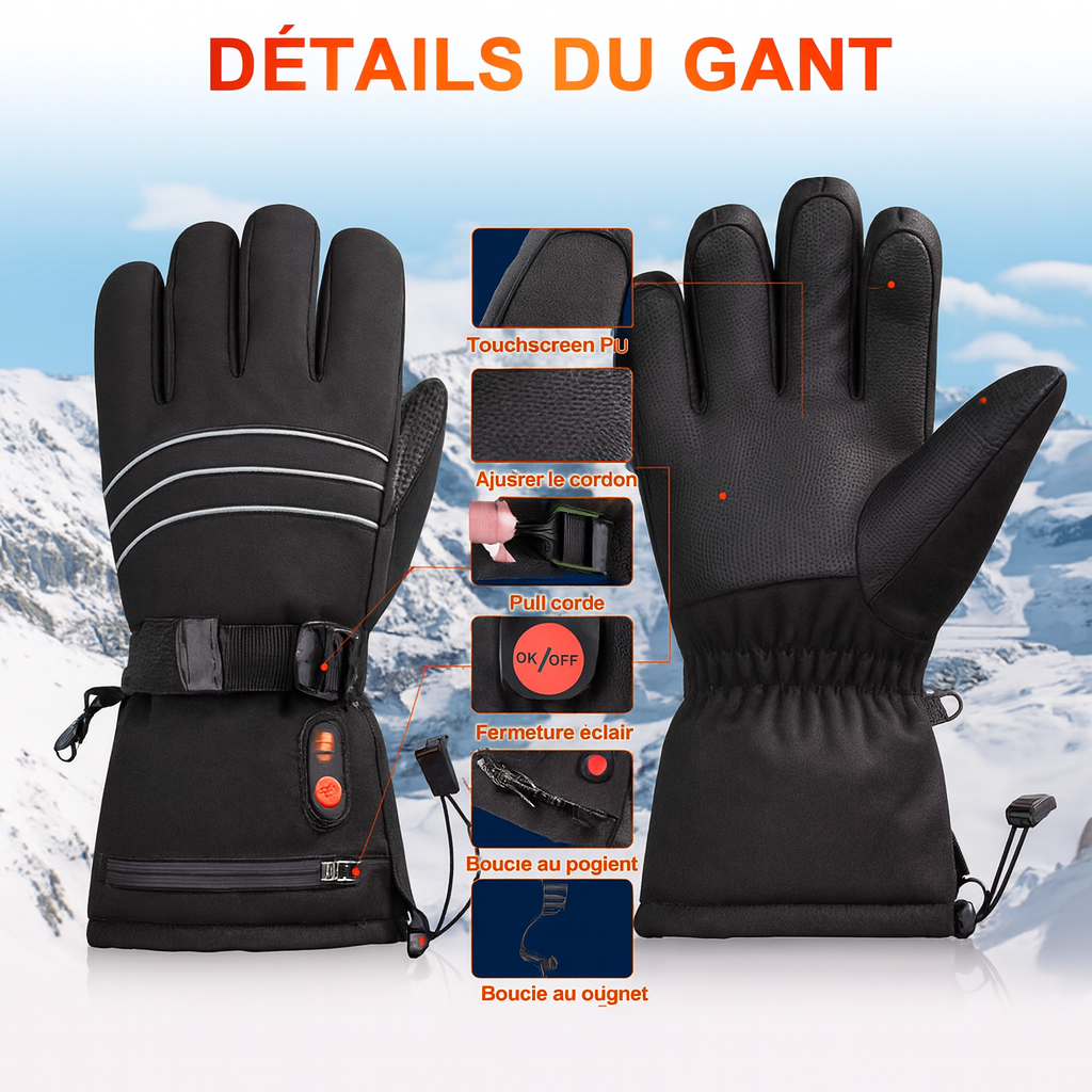 Gant chauffant - touché tactile